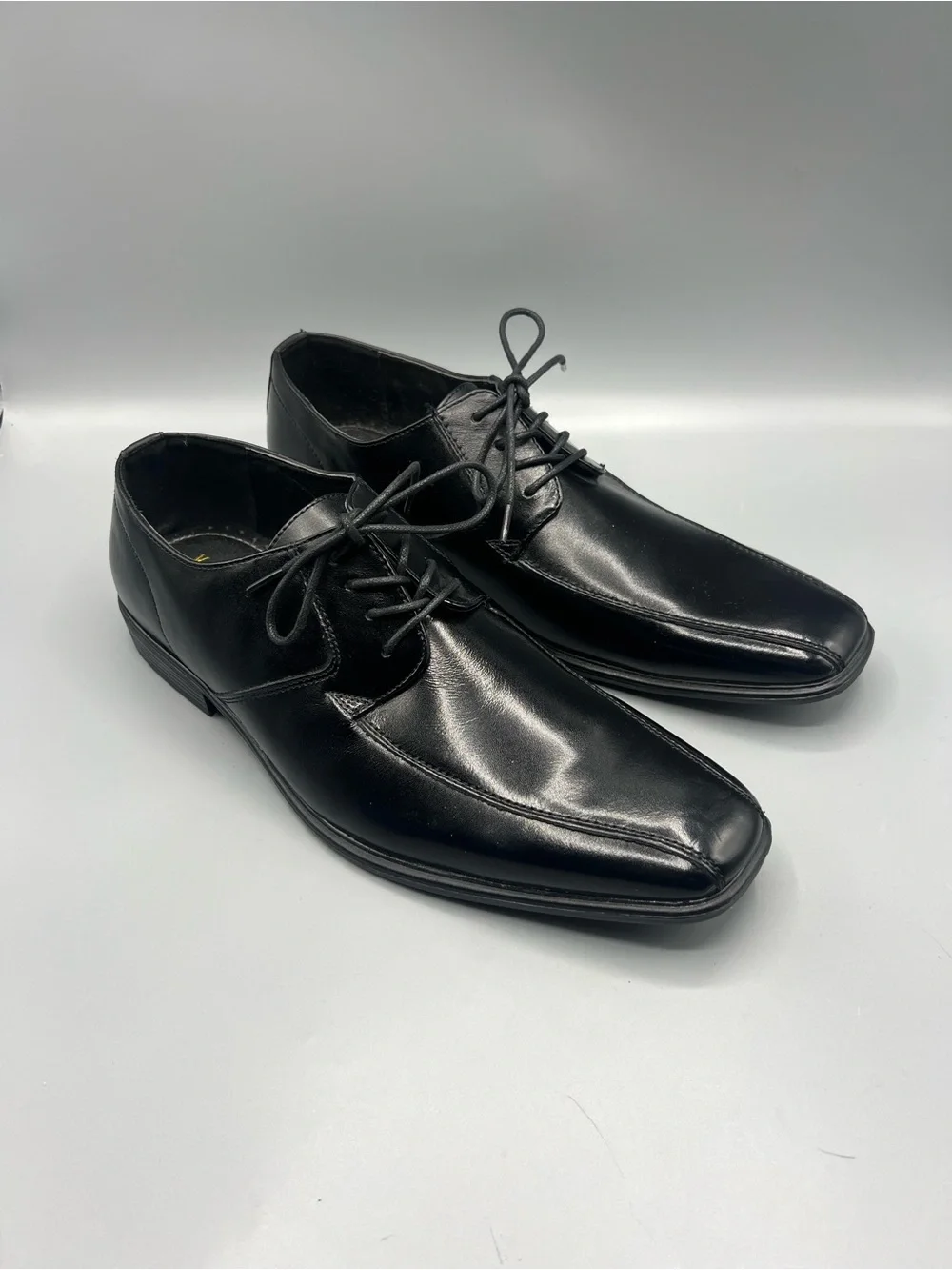 Van Heusen Men's Benton Leather Lace Up Dress Shoes Black Size 10